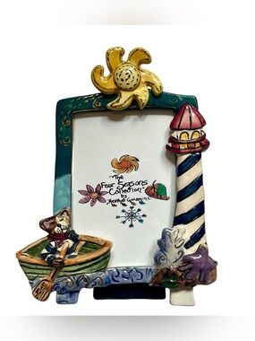 Vintage Blue Sky Clayworks Heather Goldminc Nautical Picture Frame